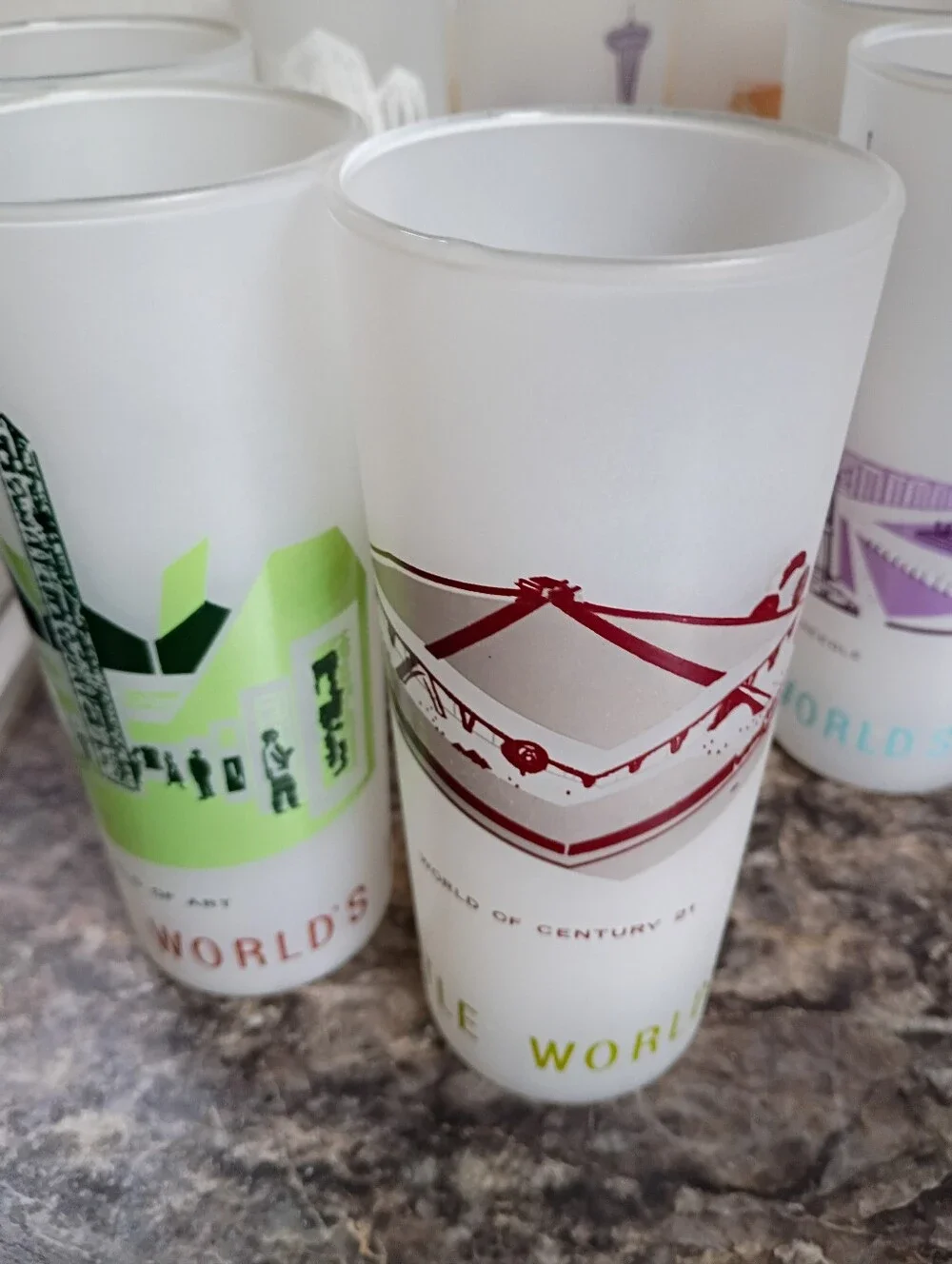Frosted Multicolor Skyline Drinking Glasses - Set of 12